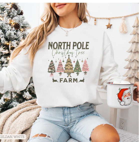 North Pole Christmas Tree Farm Sweatshirt