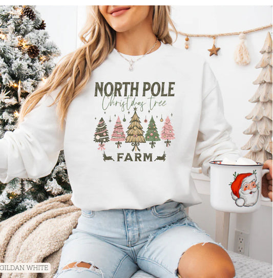 North Pole Christmas Tree Farm Sweatshirt