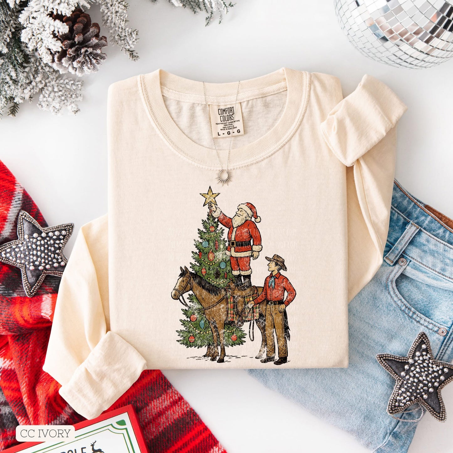 Santa Star Topper Long Sleeve T-Shirt